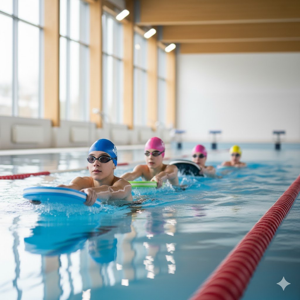 Kinder im Bronze-Schwimmkurs